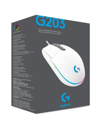 Mouse Logitech G203 Lightsync White