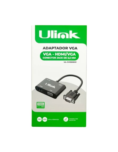 Conversor VGA a HDMI + VGA c/audio