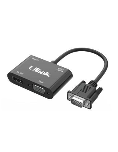 Conversor VGA a HDMI + VGA c/audio