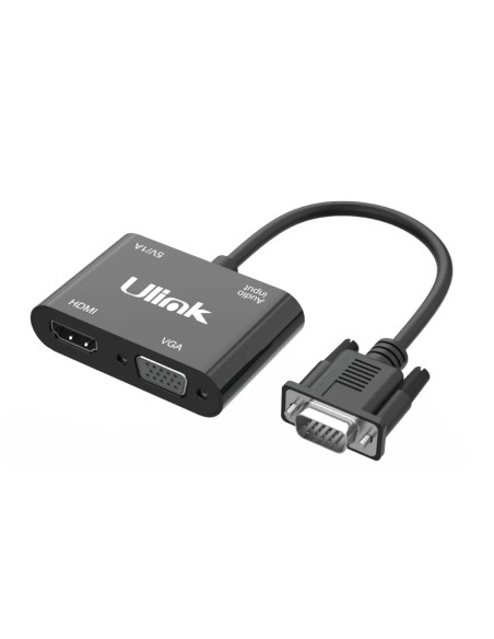 Conversor VGA a HDMI + VGA c/audio