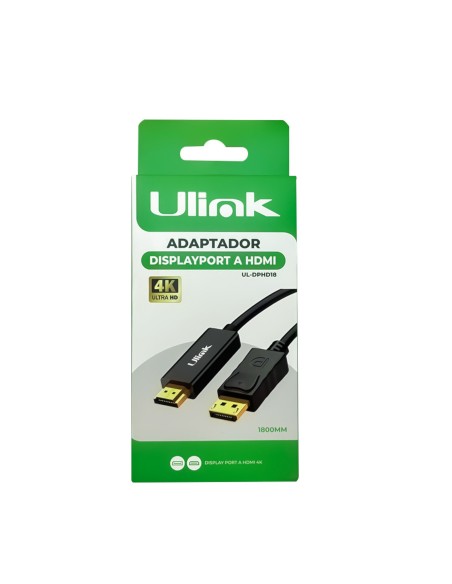 Cable de video DisplayPort Macho a HDMI 4K 1,8m