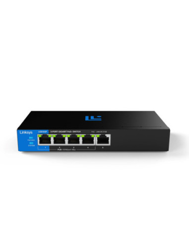 Switch Linksys LGS105P 5 Puertos Gigabit 4 PoE+ 60W